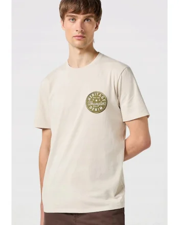 Tricou barbati,  Graphic Tee, regular fit, bej, bumbac,
