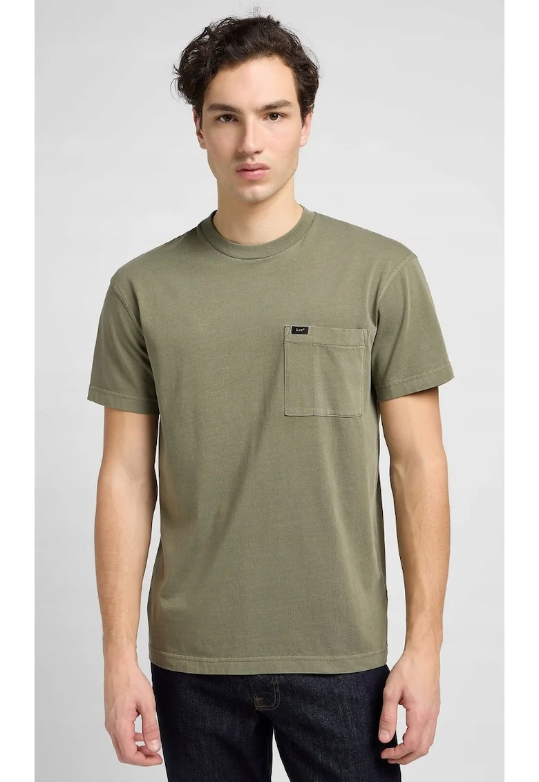 Tricou barbati,  RELAXED POCKET TEE, supradimensionat, verde, bumbac