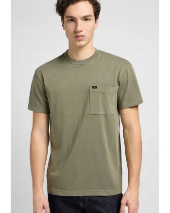 Tricou barbati,  RELAXED POCKET TEE, supradimensionat, verde, bumbac