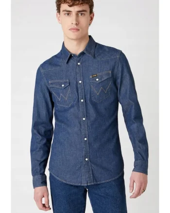 Camasa barbati,  Dark Stone, slim fit, albastru, bumbac,