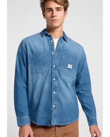 Camasa barbati,  WORKWEAR SHIRT 2.0, supradimensionata, albastra, bumbac