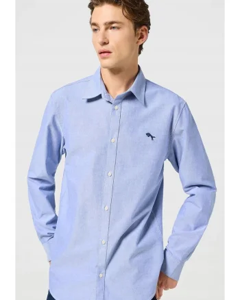 Camasa barbati,  Oxford, regular fit, albastru, bumbac,