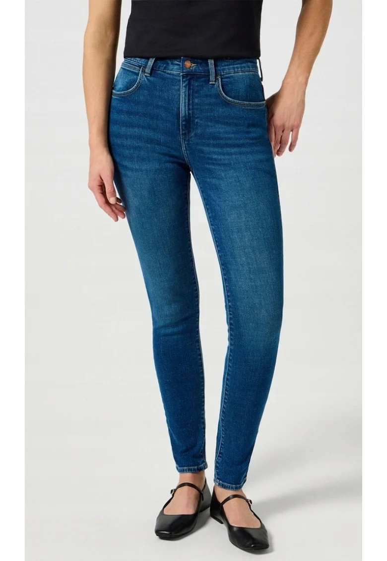 Blugi dama,  High Skinny, albastru, bumbac 112355297,