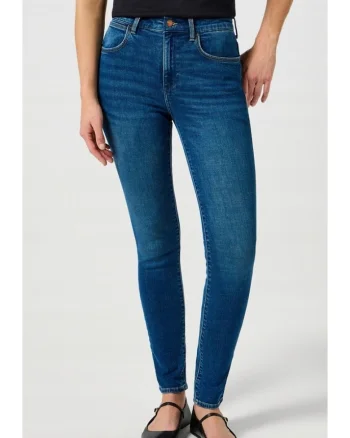 Blugi dama,  High Skinny, albastru, bumbac 112355297,