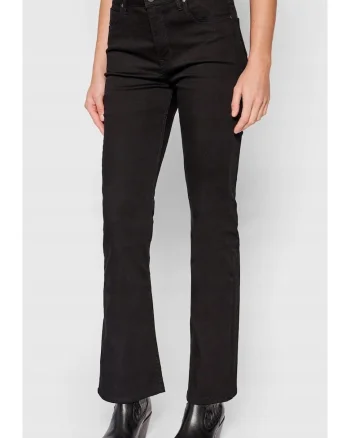 Blugi dama L31TFS47,  Bootcut, Negru, Bumbac
