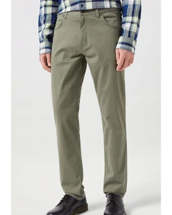 Pantaloni barbati  Greensboro, verde masliniu prafuit, bumbac usor elastic