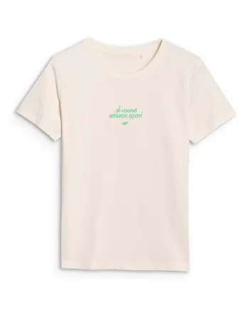 Tricou femei  bumbac ecru, Alb ecru
