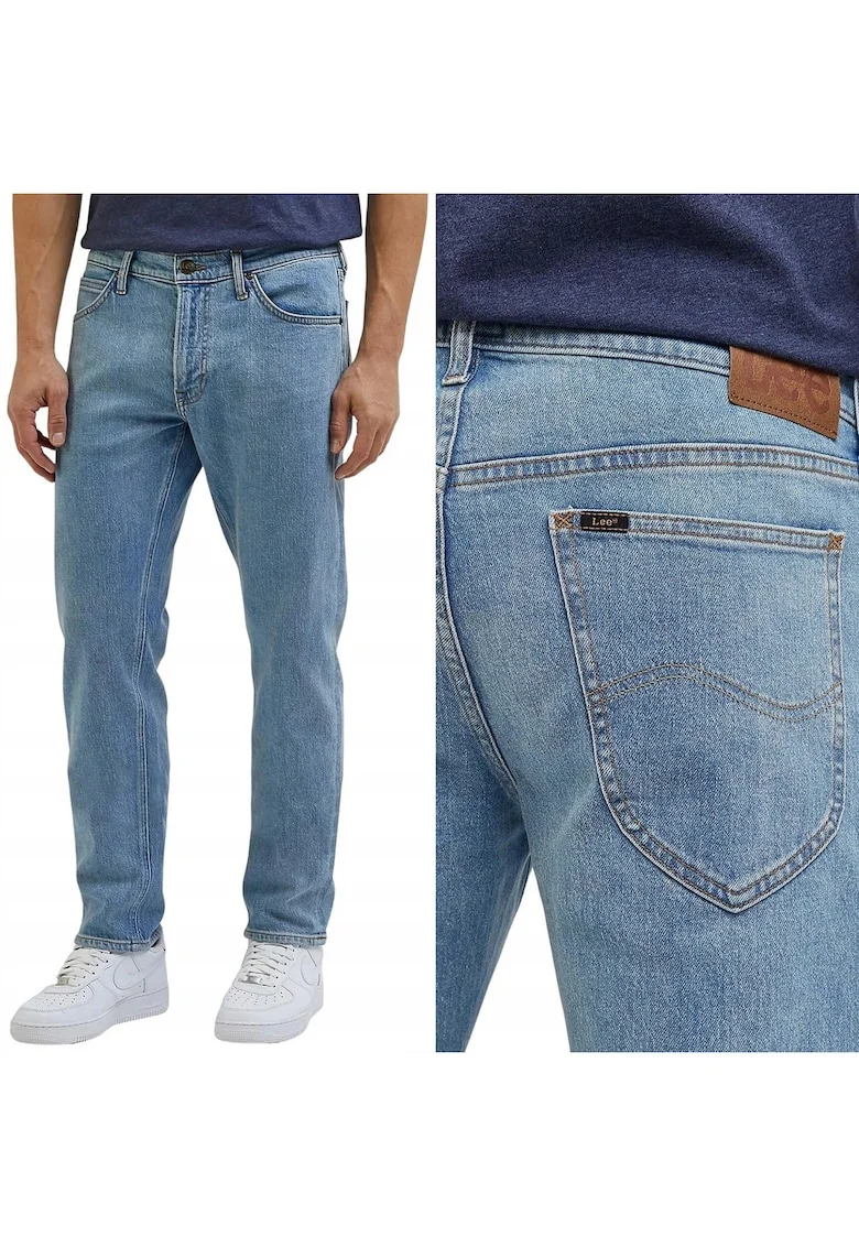Pantaloni drepti  Daren, albastru deschis, W31 L30, bumbac cu elasticitate medie