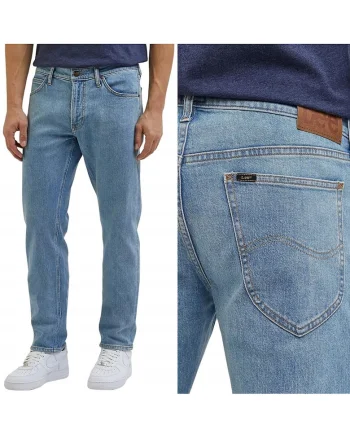 Pantaloni drepti  Daren, albastru deschis, W31 L30, bumbac cu elasticitate medie