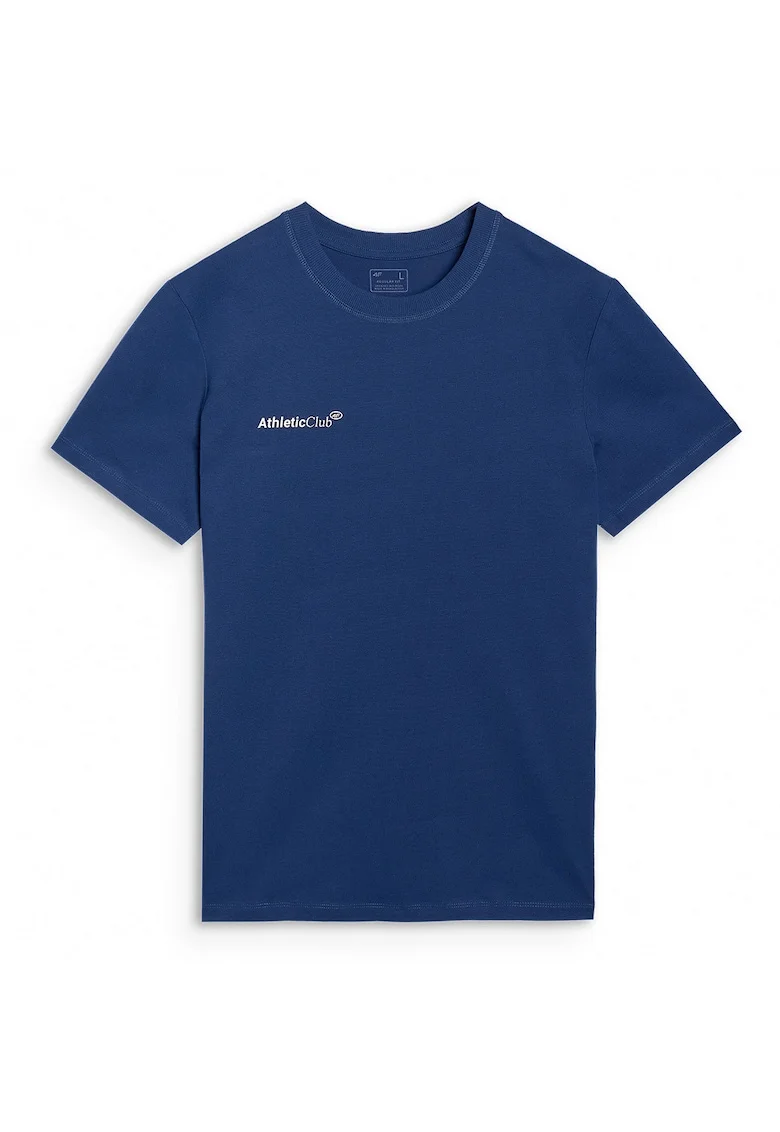 Tricou  bumbac 100%, bleumarin, imprimeu Athletic Club, Bleumarin