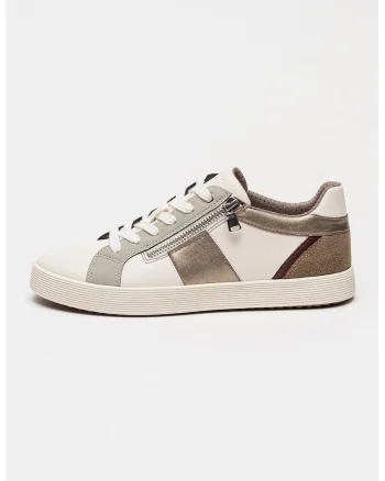 Pantofi sport de piele cu garnituri sintetice D Blomiee A, Alb/Bronz