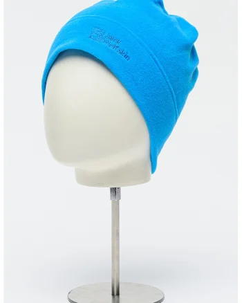 Caciula unisex din material fleece cu detaliu cu broderie logo Real Stuff, Albastru inchis