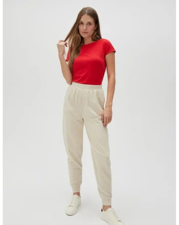 Pantaloni de trening bej pentru femei - 65875, Bej