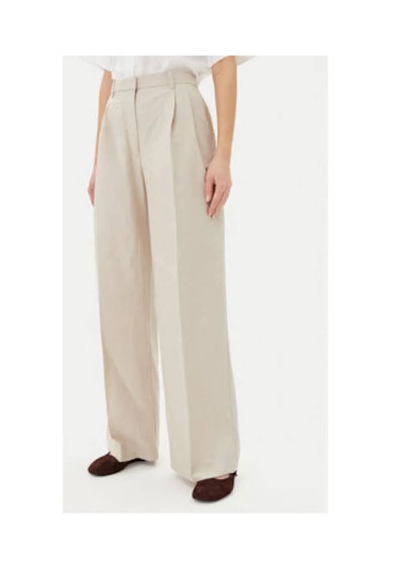 Pantaloni din stofa  Bej, poliester reciclat - 65874, Bej