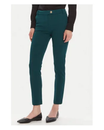 Pantaloni dama,  verde, poliester, elastan, Verde