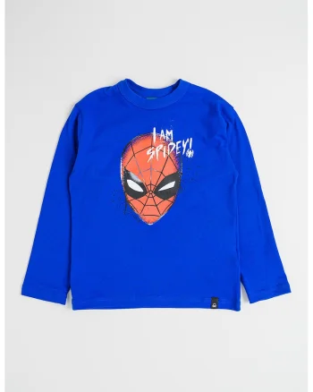 Bluza din bumbac cu imprimeu Spider-Man, Rosu/Negru/Albastru royal