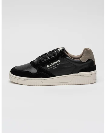 Pantofi sport cu insertii din piele intoarsa, Negru/Gri inchis