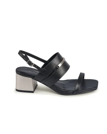 Sandale  Heel Sandal 45 Met Bar Lth HW0HW02012, Negru