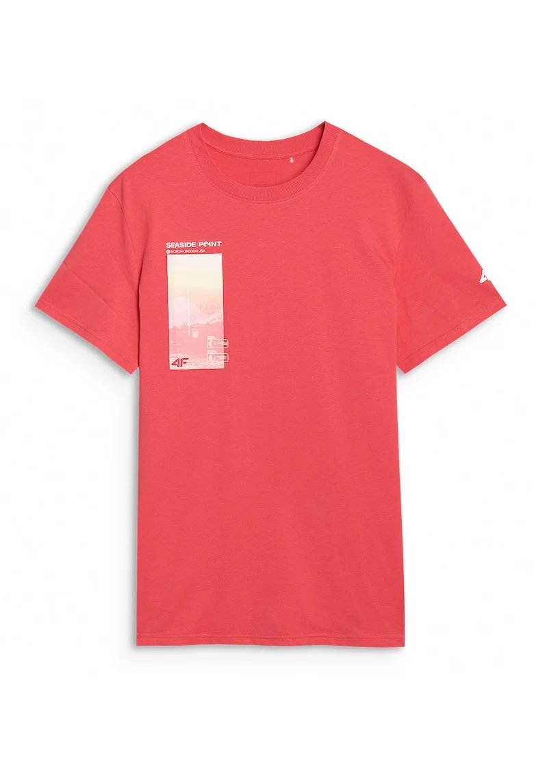 Tricou Barbati  Coral Bumbac Imprimeu, Coral