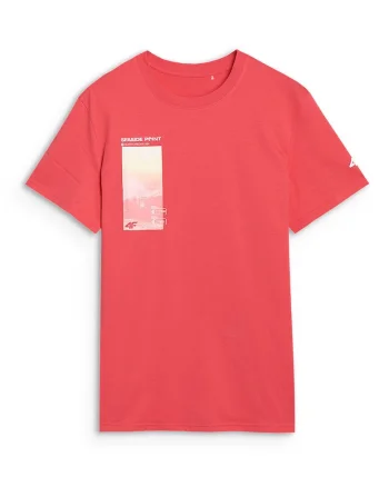 Tricou Barbati  Coral Bumbac Imprimeu, Coral