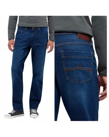 Blugi Barbati,  Washington Straight, Marime W32-L32, Albastru, Straight Fit, Bumbac, Design Clasic Casual, Lungi, Ideal Pentru Uz Zilnic
