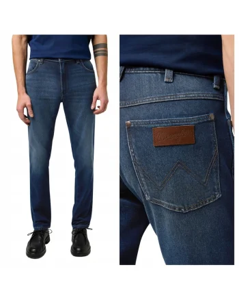Blugi Barbati,  River Straight Fit, W31-L34 US, Albastru, Straight Fit, Bumbac, Design Clasic Casual, Ideal Pentru Uz Zilnic, Lungi