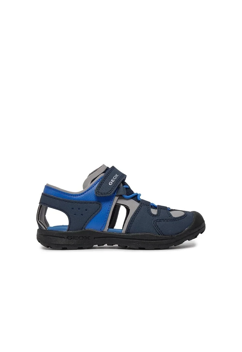 Sandale cu velcro si model colorblock Veniett, Bleumarin