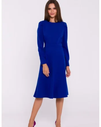 Rochie cu maneci lungi si curea in talie,