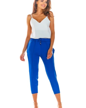 Pantaloni dama,  Poliester21`, Albastru deschis/Albastru