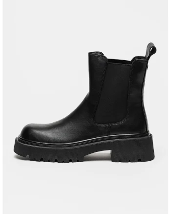 Ghete Chelsea din piele Zoe, Negru