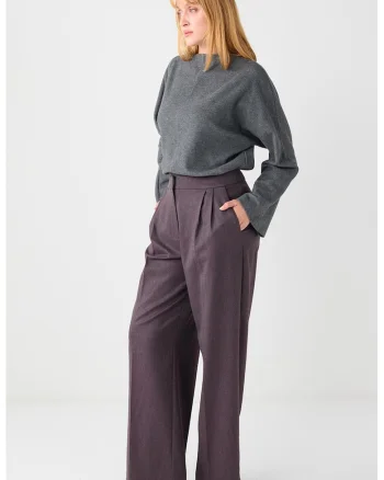 Pantaloni eleganti cu croiala ampla, Violet