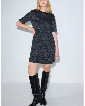 Rochie scurta dreapta, Negru/Maro