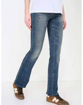 Blugi bootcut cu 5 buzunare, Albastru inchis