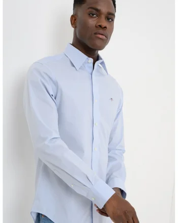 Camasa slim fit cu logo, Albastru pastel