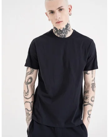 Tricou de bumbac cu banda logo, Albastru ultramarin