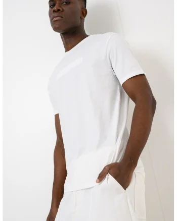 Tricou regular fit de bumbac cu logo pe piept, Alb