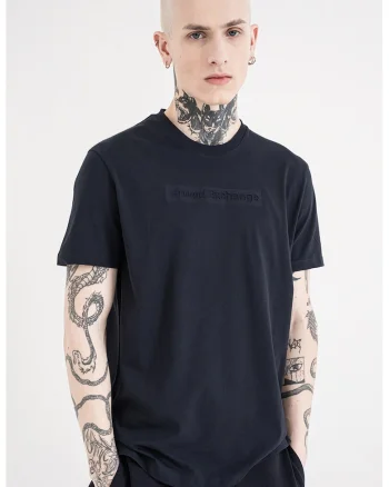Tricou regular fit de bumbac cu logo pe piept, Bleumarin