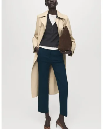 Pantaloni crop drepti, Bleumarin