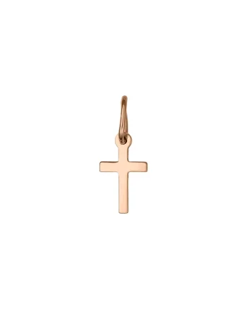 Pandantiv in forma de cruce din aur de 14k, Auriu rose
