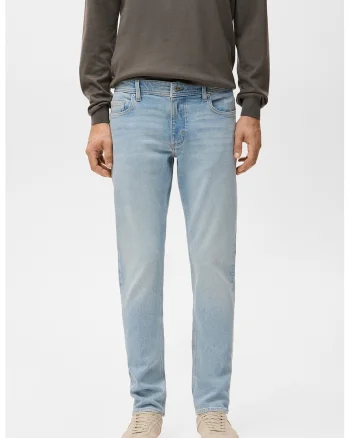 Blugi slim-fit cu aspect decolorat, Albastru pastel