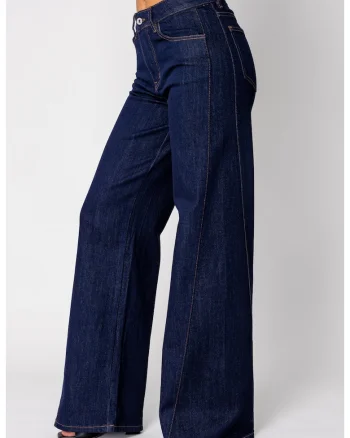Blugi elastici largi Navy 19704, BLUE