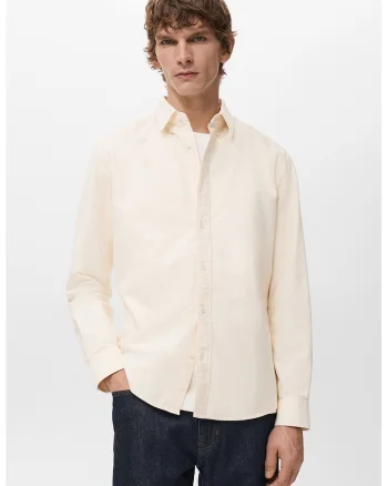 Camasa Oxford din bumbac, Bej deschis