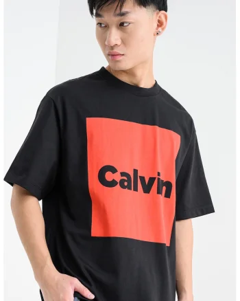 Tricou cu imprimeu pe partea din fata si spate, Negru/Caramiziu