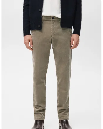 Pantaloni slim fit din reiat, Grej
