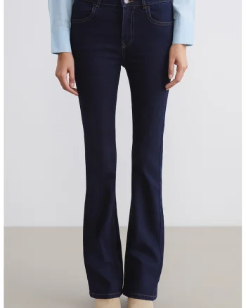 Blugi bootcut cu talie medie, Albastru ultramarin