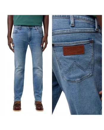 Blugi Barbati,  Style Larston, W38-L32 US, Albastru, Slim Fit, Bumbac, Design Clasic Casual, Ideal Pentru Uz Zilnic, Lungi