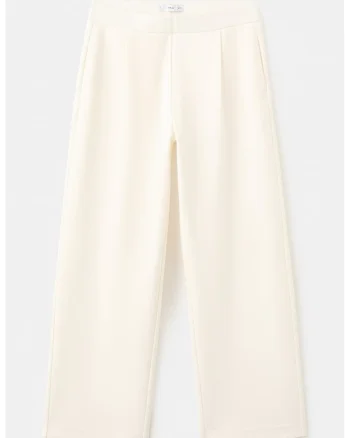 Pantaloni uni drepti, Alb fildes