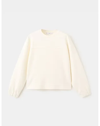 Bluza de trening cu mansete elastice, Bej deschis