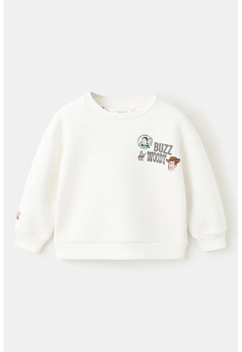 Bluza de trening din amestec de bumbac cu imprimeu Toy Story, Alb/Maro taupe