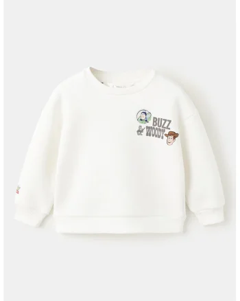 Bluza de trening din amestec de bumbac cu imprimeu Toy Story, Alb/Maro taupe